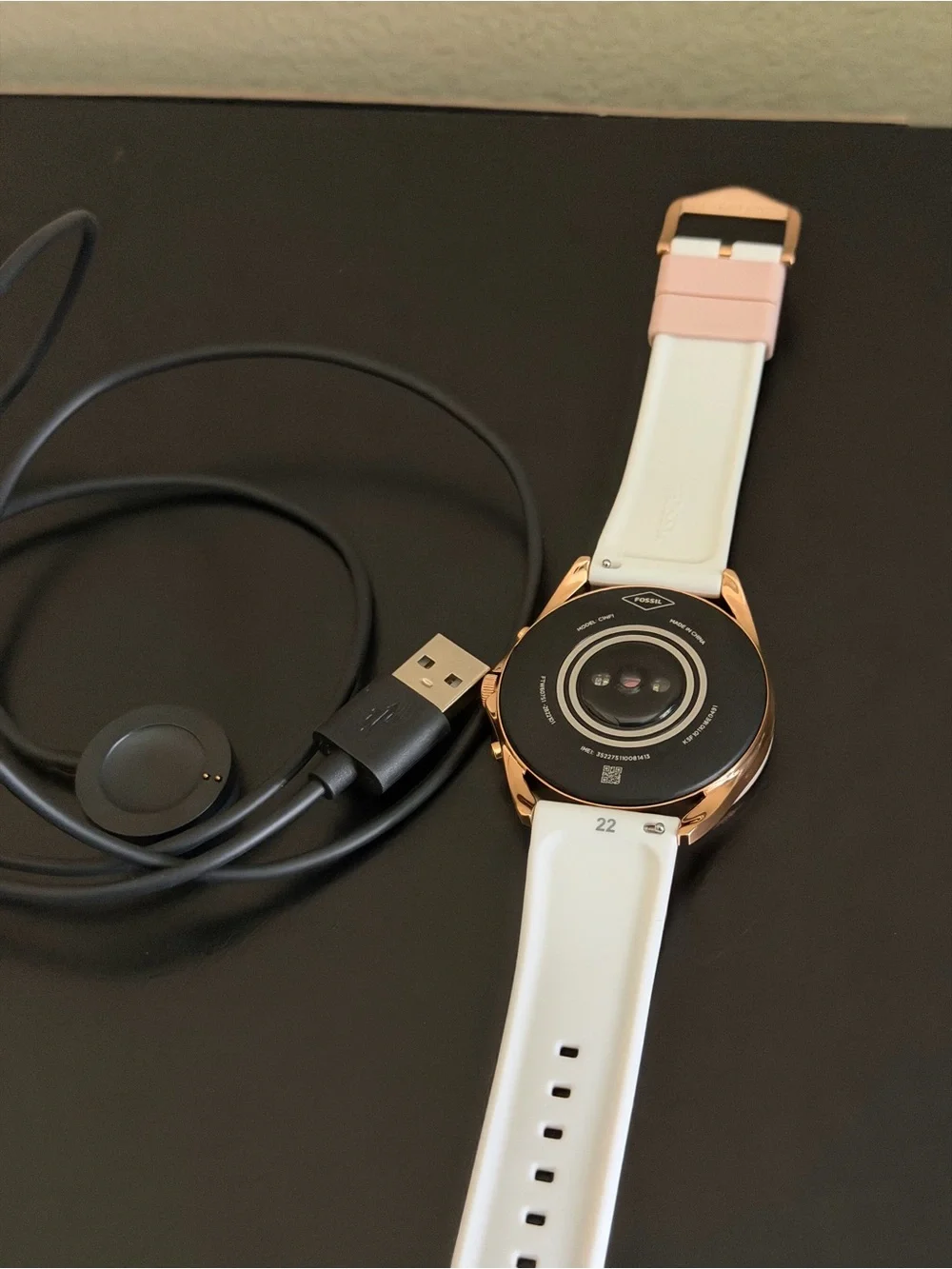 Fossil Pink Silicone LTE Smartwatch with Rose Gold Case